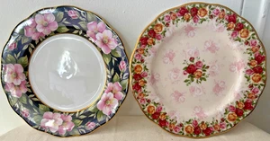 Royal Albert Bone China 2 Assorted Desert Plates 8" Roses/Rose Hip 1975,2002 EUC - Foto 1 di 12
