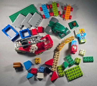 LEGO DUPLO Bulk Lot 40+ pieces bricks, plates, Fire Truck Steam Roller & MORE! - Image 1 of 4