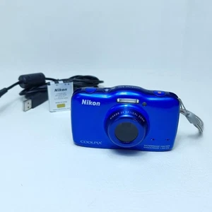 Nikon Digital Camera Coolpix S32 13.2MP Blue | Battery & Cable | Free UK P&P - Picture 1 of 19