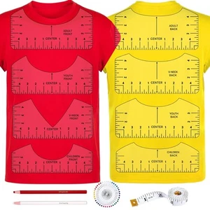 12pcs Tshirt Ruler Guide for Vinyl Alignment, T Shirt Measurement Red - Picture 1 of 7