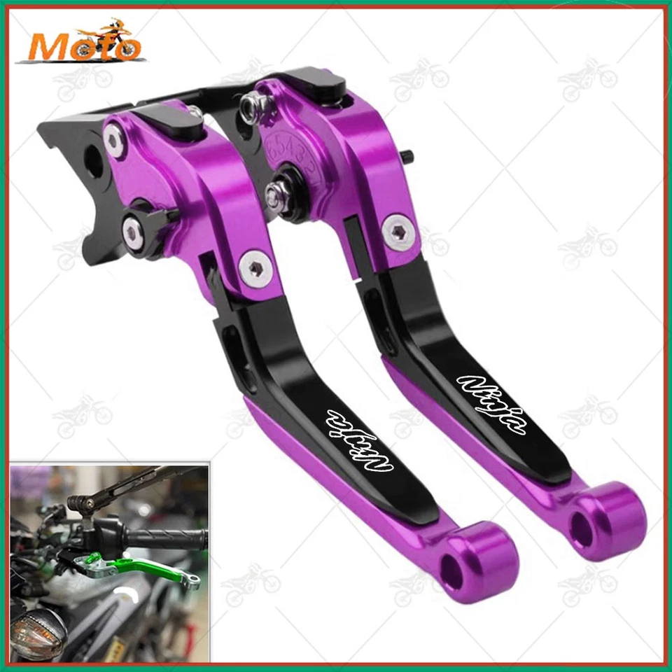 Púrpura Para KAWASAKI NINJA 250R 300R 650R 650 400 PALANCA FRENO Y EMBRAGUE Nuevo Foto 1 de 4