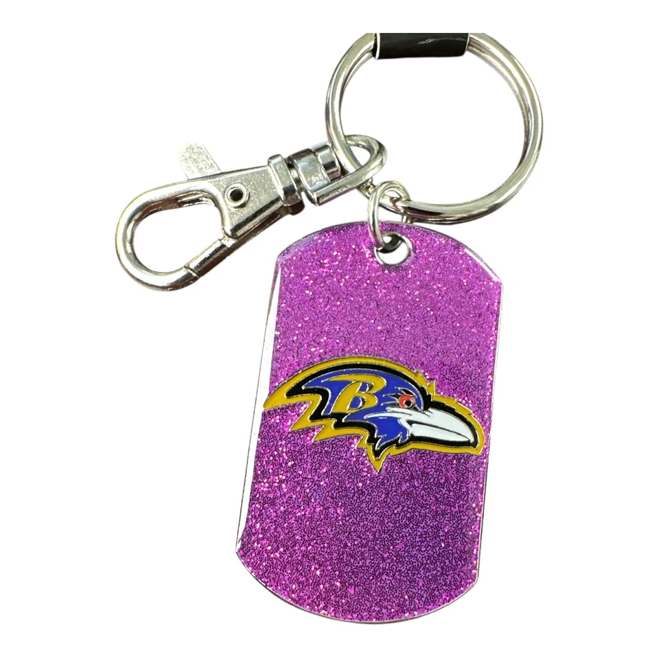 Baltimore Ravens 2" Glitter Key Ring – Licensed NFL Keychain - Image 1 of 1
