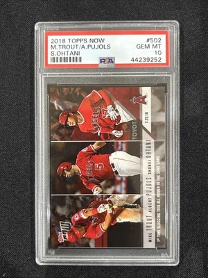 2018 Topps Now M.Trout/A.Pujols/S.Ohtani #502 PSA GEM MT 10 - Image 1 of 2