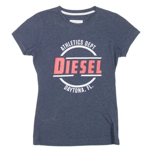 DIESEL Womens T-Shirt Blue Crew Neck S - Picture 1 of 6