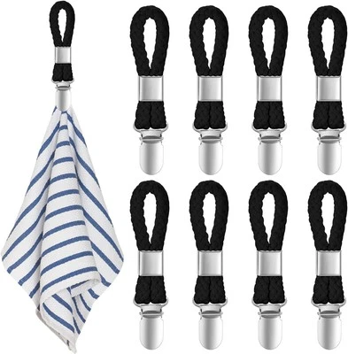 8 Stück Handtuch Clips zum Aufhängen, Handtuchclips mit Schlaufen, Handtuch K - Bild 1 von 4
