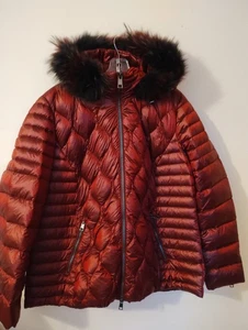 Barbara Lebek Burgundy Ultra Light Down Puffer Jacket Size 20 - Picture 1 of 8
