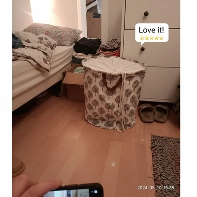 Wäschekorb 19.7 Zoll, faltbar, , Baumwolle, Leinen, Sortierkorb, Lagerkorb - Bild 1 von 4