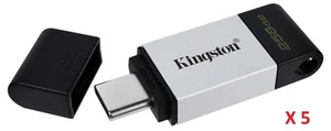 Lot of 5 USB Flash Drive - Kingston 256GB Datatraveler DT80 USB-C 3.2 Gen1 - Afbeelding 1 van 1