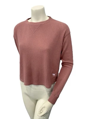 Top Victoria’s Secret ROSA Tejido Waffle Manga Larga Recortado XS Malva Salón Foto 1 de 4