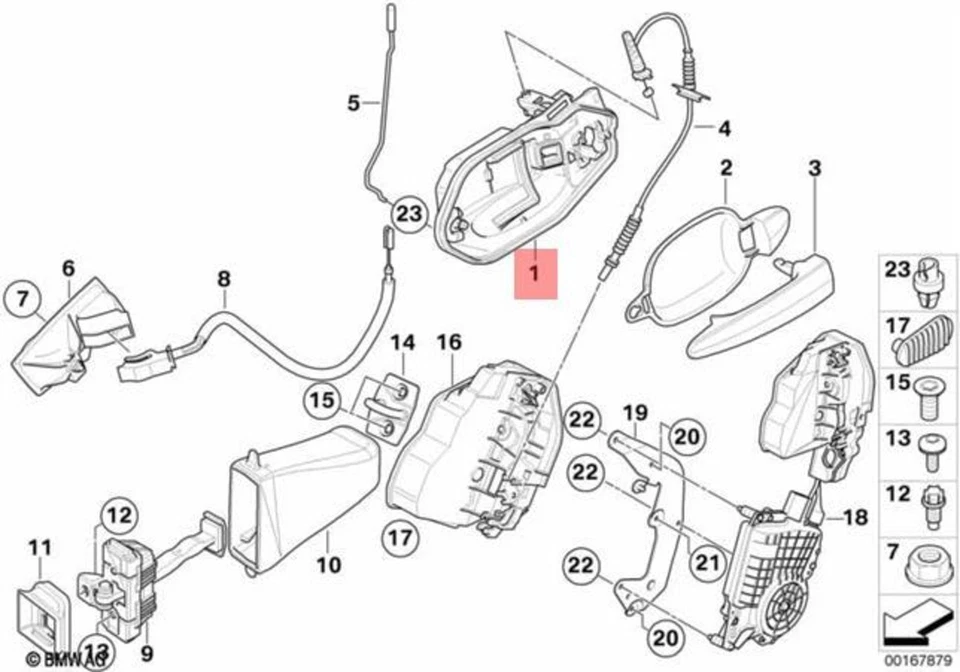 Manija de puerta exterior derecha genuina BMW E60 E61 520d 520i 51227191588 Foto 1 de 1
