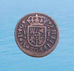SPAIN 1/2 REAL 1738 SPJ SILVER FHILIP V KM 350.2 #4918# - Picture 1 of 2
