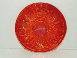 Vintage Fenton Ruby Red Carnival 6½ inch Peacock and Dahlia Plate Ware - Picture 1 of 8