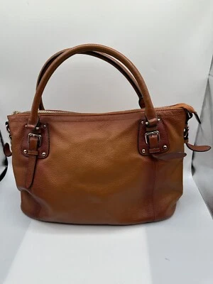 Bolso de mano Kattee de cuero granulado color coñac Foto 1 de 4