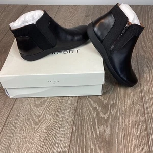 Rockport Tessie Bootie Damen schwarz flach Stiefel Reißverschluss US 6 W - Bild 1 von 8