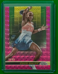 2024 Topps Chrome #177 Coco Gauff Pink Geometric Refractor #'d 16/65 - Picture 1 of 2