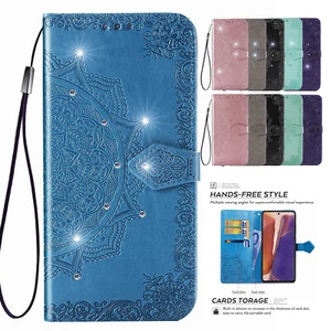 Für Samsung Galaxy Z Fold 3 5G Bling Diamond Leder Wallet Flip Karten Etui Hülle - Bild 1 von 22