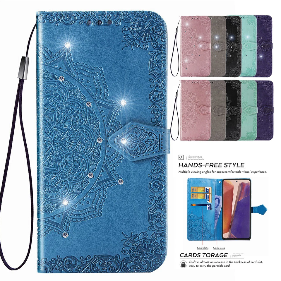 For Samsung Galaxy Z Fold 3 5G Bling Diamond Leather Wallet Flip Card Case Cover - Image 1 of 4