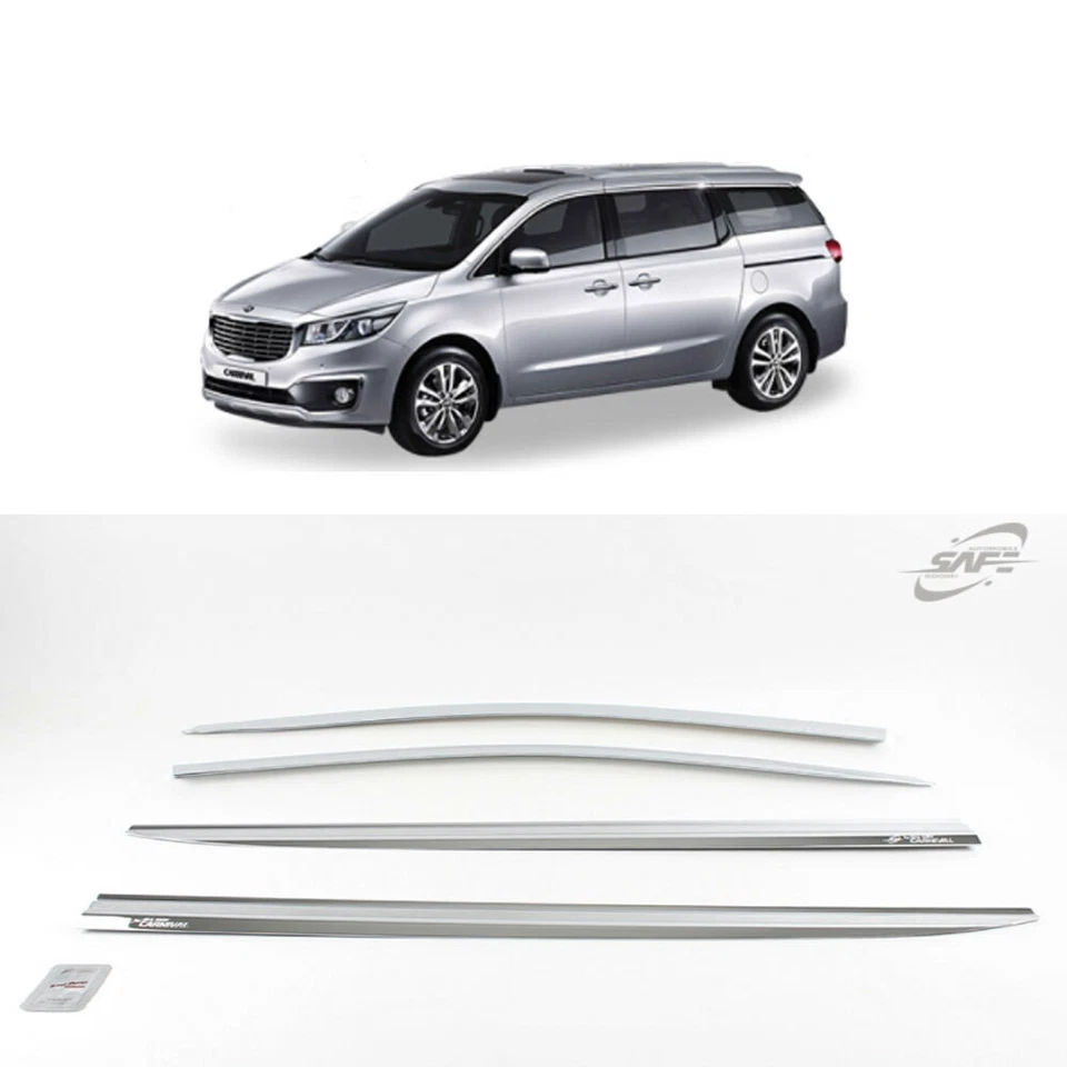 Juego de 4 piezas de visera de ventilación de ventana cromada K623 para KIA Sedona 2016-2021 Foto 1 de 4
