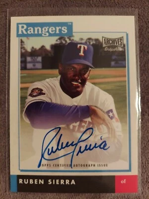 2020 Topps Archives Snapshots Ruben Sierra Texas Rangers Base Auto #AS-RS - Image 1 of 2