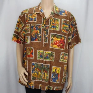 Nui Nalu Men's XL Brown Hawaiian Shirt Aloha Made in Hawaii - Picture 1 of 7