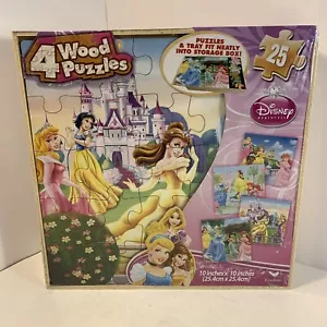 Disney Princess Cardinal 4 Wooden 25pc Wooden Puzzles New Sealed - Picture 1 of 5
