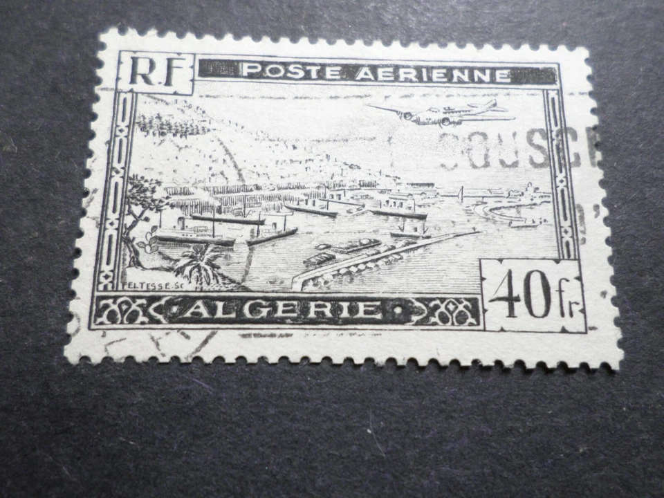 ALGERIE, 1946/47, timbre aérien 6, poste aerienne AVION, oblitéré, VF used stamp - Photo 1/1