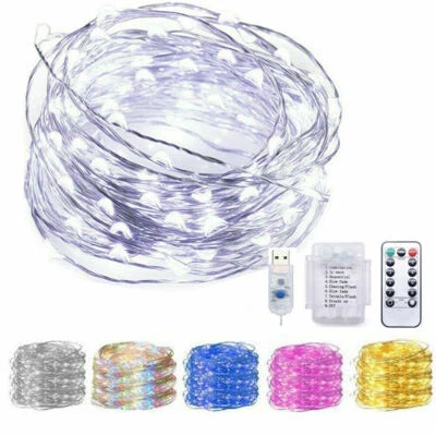 5-20m LED Copper Wire USB Plug In Micro String Lights Party Static Fairy Light - Image 1 of 4