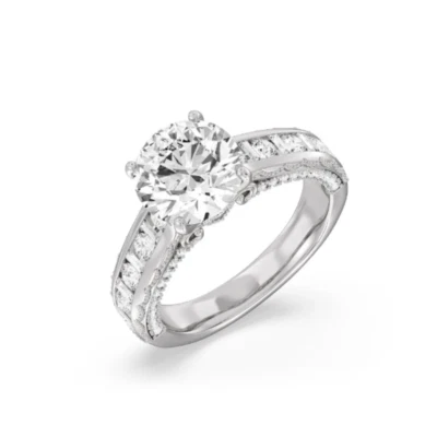 Diamond Wedding Ring Lab Grown Round 2 Carat IGI Certified 950 Platinum - Image 1 of 4