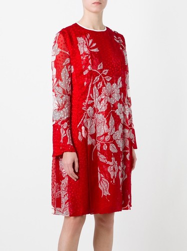 Abito rosso tubino stampa floreale FENDI nuovo con etichette taglia 38 $2400