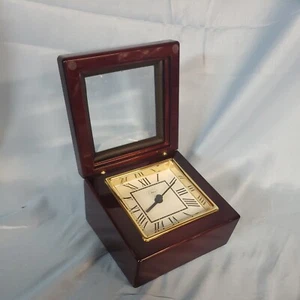 Vintage CHASS Table Clock Wooden Box - Picture 1 of 12