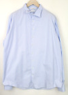 SUITSUPPLY Men Shirt 47L/18 1/2L Slim Fit Striped Button-Up Blue Pure Cotton