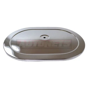 12" Oval Air cleaner Lid top only Chromed Muscle Car Chevy Ford Mopar SBC BBC - Bild 1 von 1