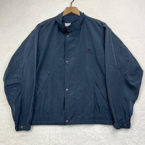 Giacca Bomber Burberrys' Vintage Uomo Blu Medio Manica Lunga M