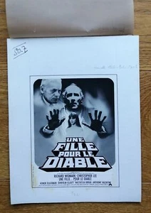 FILLE DIABLE christopher lee horror maquette original ARTWORK affiche cinema '76 - Picture 1 of 2