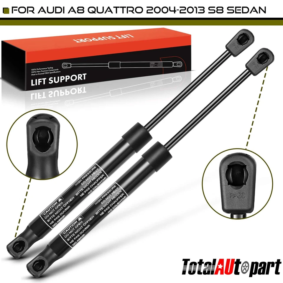 2x Soportes de elevación Amortiguador Puntales para Audi A8 Quattro 2004-2013 S8 Sedán Capó delantero Foto 1 de 4