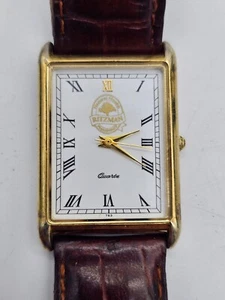 Vtg Jules Jurgensen Ritzman Pharma Promo Tank Quartz Gold tone Watch Rare 25.5MM - Picture 1 of 9