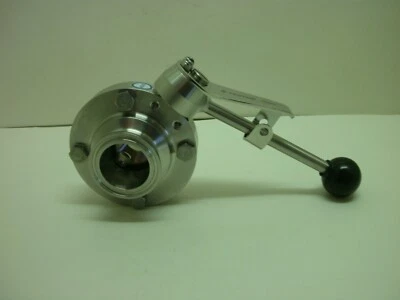 PENTAIR SUDMO 1.4404 DN11/2" PN10 475806 BUTTERFLY VALVE W/HANDLE SANITARY NNB - Image 1 of 4