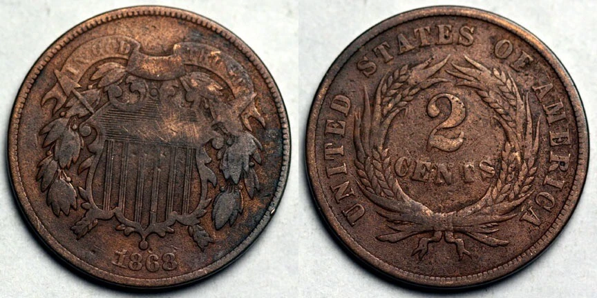 1868 Two Cent Piece - Image 1 of 1