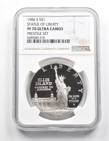 PF70UCAM 1986-S Statue Of Liberty Commemorative Silver $1 Prestige Set NGC *9832 Cover
