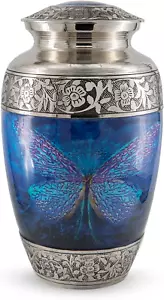 Blaue Chrysalis Urne für Erwachsene - Einäscherungsurnen für menschliche Asche - Urnen für Erwachsene Beerdigung u - Bild 1 von 6