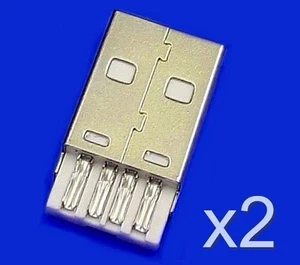 2x Connecteur à souder USB type A male / 2x USB type A Male solder connector - Foto 1 di 9