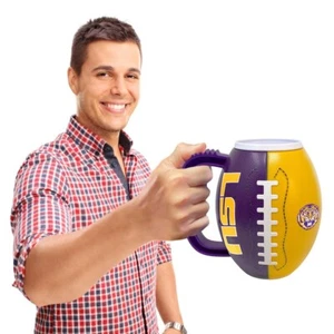 LSU Tigers Mug 24 Ounce 3D Foot Ball Shaped Mug NFL New Release. - Picture 1 of 2