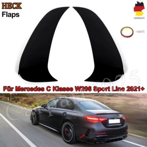 Schwarz Heck Stoßstange Flosse Flaps Splitter Für Mercedes C-Klasse W206 Sport - Bild 1 von 13