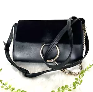 Chloé FAYE Small Shoulder Crossbody Bag Black - Picture 1 of 22