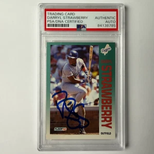 Darryl Strawberry Firmado 1992 Fleer #471 PSA Auto Auténtico - Imagen 1 de 2