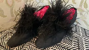 Antique 1920s Black Party Shoes Art Deco - CS & SA Ltd - Picture 1 of 7