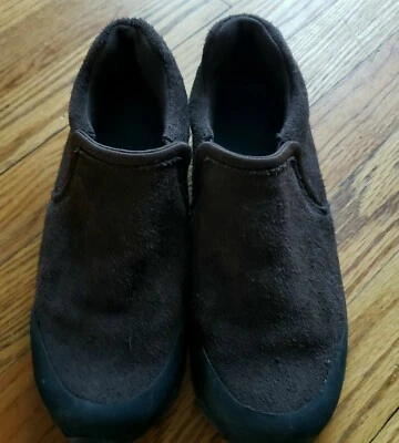 Lands End Niños Niños Jóvenes Marrón Gamuza Todo Clima Sin Cordones Talla 4 Cómodos Usados en Excelente Condición Foto 1 de 4