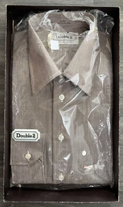 Double 2 Vintage Men's The Collection Shirt 39/40cm 15.5" Collar Striped Shirt - Picture 1 of 8