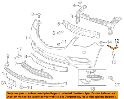 Оригинальный правый фиксатор кронштейн для переднего бампера со стороны анклава Buick GM 13-16 20986162 - Изображение 1 из 2