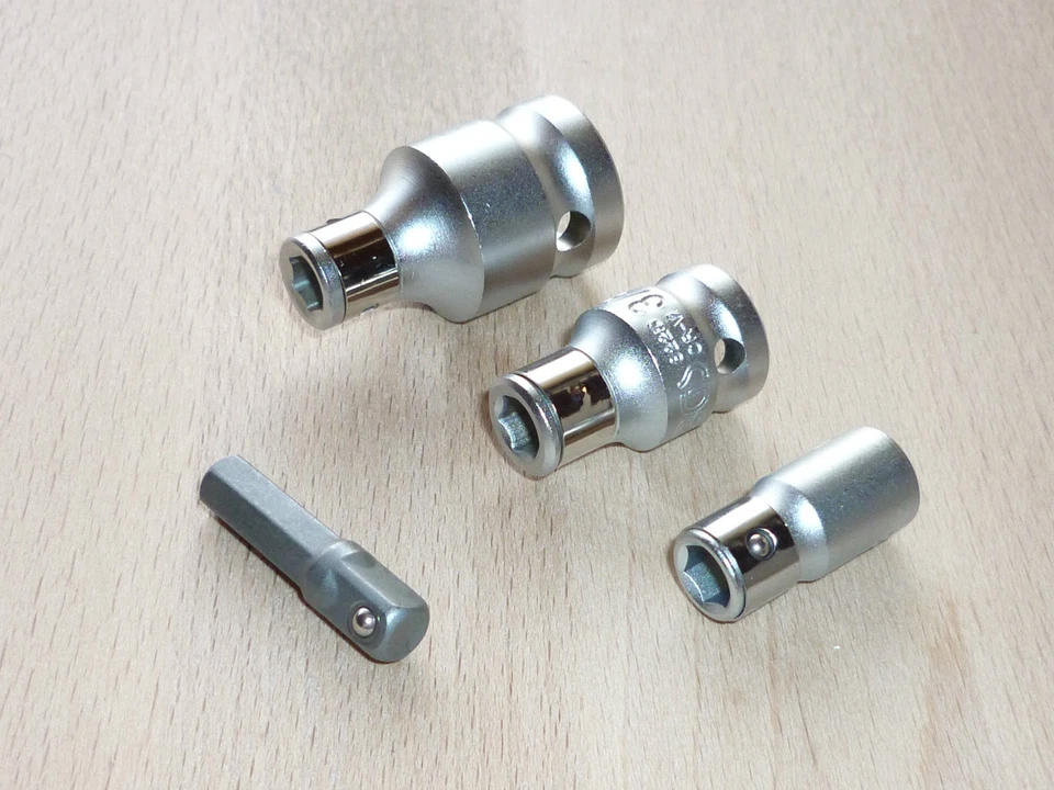 Bit- Adapter Set 4tlg. 1/4" - 3/8" - 1/2" - 1/4" f. Nuss Adapter Sortiment 6,3mm - Bild 1 von 1